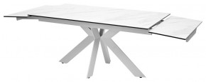 Стол BELLUNO 160 MARBLES KL-99 Белый мрамор матовый, итальянская керамика/ белый каркас, ®DISAUR в Краснокамске - krasnokamsk.mebel24.online | фото 7