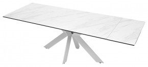 Стол BELLUNO 160 MARBLES KL-99 Белый мрамор матовый, итальянская керамика/ белый каркас, ®DISAUR в Краснокамске - krasnokamsk.mebel24.online | фото 8