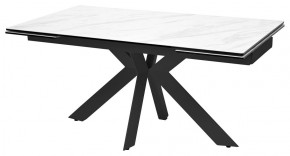 Стол BELLUNO 160 MARBLES KL-99 Белый мрамор матовый, итальянская керамика/ черный каркас, ®DISAUR в Краснокамске - krasnokamsk.mebel24.online | фото 1