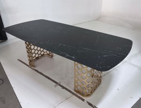 Стол CHIAVARI 220 KL-116 Черный мрамор матовый, итальянская керамика / бронзовый, ®DISAUR в Краснокамске - krasnokamsk.mebel24.online | фото 6