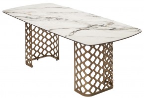 Стол CHIAVARI 220 KL-188 Контрастный мрамор матовый, итальянская керамика / Шампань, ®DISAUR в Краснокамске - krasnokamsk.mebel24.online | фото 7