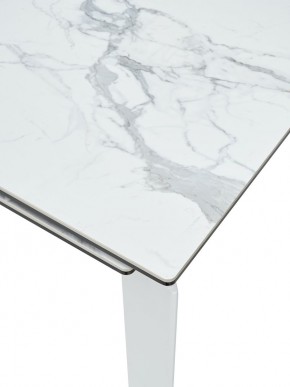Стол CORNER 120 HIGH GLOSS STATUARIO керамика, стекло/ белый каркас, ®DISAUR в Краснокамске - krasnokamsk.mebel24.online | фото 2