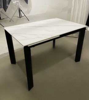 Стол CORNER 120 MATT WHITE MARBLE SOLID CERAMIC / BLACK, ®DISAUR в Краснокамске - krasnokamsk.mebel24.online | фото 2