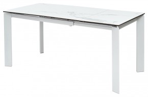 Стол CORNER 120 MATTE STATUARIO Белый мрамор матовый керамика, стекло/ белый каркас, ®DISAUR в Краснокамске - krasnokamsk.mebel24.online | фото 1