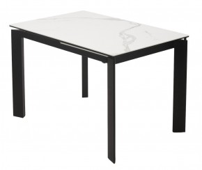 Стол CORNER 120 MATTE STATUARIO Белый мрамор матовый керамика, стекло/ черный каркас, ®DISAUR в Краснокамске - krasnokamsk.mebel24.online | фото