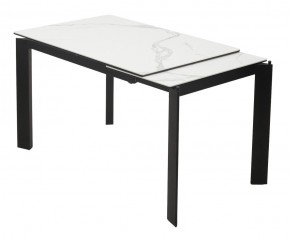 Стол CORNER 120 MATTE STATUARIO Белый мрамор матовый керамика, стекло/ черный каркас, ®DISAUR в Краснокамске - krasnokamsk.mebel24.online | фото 3