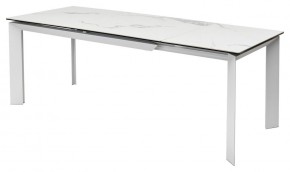 Стол CREMONA 140 HIGH GLOSS STATUARIO Белый мрамор глянцевый, керамика/ белый каркас, ®DISAUR в Краснокамске - krasnokamsk.mebel24.online | фото 4