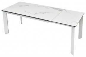 Стол CREMONA 140 HIGH GLOSS STATUARIO Белый мрамор глянцевый, керамика/ белый каркас, ®DISAUR в Краснокамске - krasnokamsk.mebel24.online | фото 5