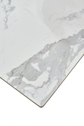 Стол CREMONA 140 HIGH GLOSS STATUARIO Белый мрамор глянцевый, керамика/ белый каркас, ®DISAUR в Краснокамске - krasnokamsk.mebel24.online | фото 6