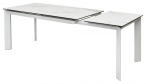 Стол CREMONA 140 HIGH GLOSS STATUARIO Белый мрамор глянцевый, керамика/ белый каркас, ®DISAUR в Краснокамске - krasnokamsk.mebel24.online | фото 8