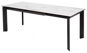 Стол CREMONA 140 HIGH GLOSS STATUARIO Белый мрамор глянцевый, керамика/ черный каркас, ®DISAUR в Краснокамске - krasnokamsk.mebel24.online | фото 2