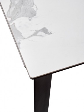 Стол CREMONA 140 HIGH GLOSS STATUARIO Белый мрамор глянцевый, керамика/ черный каркас, ®DISAUR в Краснокамске - krasnokamsk.mebel24.online | фото 4