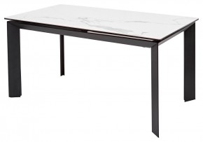 Стол CREMONA 140 MATTE STATUARIO Белый мрамор матовый, керамика/ черный каркас, ®DISAUR в Краснокамске - krasnokamsk.mebel24.online | фото 1