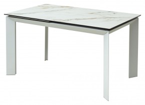 Стол CREMONA 160 KL-188 Контрастный мрамор / белый каркас, ®DISAUR в Краснокамске - krasnokamsk.mebel24.online | фото 1