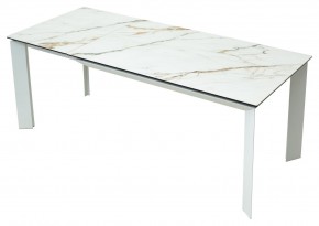 Стол CREMONA 160 KL-188 Контрастный мрамор / белый каркас, ®DISAUR в Краснокамске - krasnokamsk.mebel24.online | фото 2