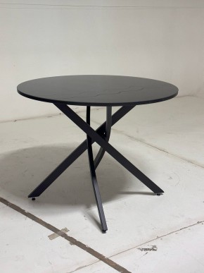Стол ДАРИО D100 Черный, стекло/ Черный каркас М-City в Краснокамске - krasnokamsk.mebel24.online | фото 4