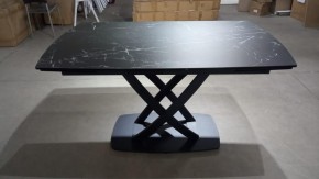 Стол FOGGIA 140 KL-116 Черный мрамор матовый, итальянская керамика/ черный каркас, ®DISAUR в Краснокамске - krasnokamsk.mebel24.online | фото 2