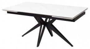 Стол FORIO 160 MATT WHITE MARBLE SOLID CERAMIC / BLACK, ®DISAUR в Краснокамске - krasnokamsk.mebel24.online | фото 1