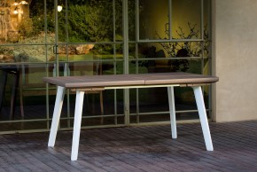 Стол Гармония раздвижной (Harmony Extendable) белый-капучино в Краснокамске - krasnokamsk.mebel24.online | фото 1