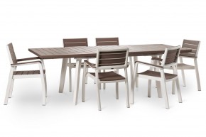 Стол Гармония раздвижной (Harmony Extendable) белый-капучино в Краснокамске - krasnokamsk.mebel24.online | фото 6