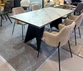 Стол IVAR 180 MARBLES KL-188 Контрастный мрамор, итальянская керамика, ®DISAUR в Краснокамске - krasnokamsk.mebel24.online | фото 11