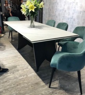 Стол IVAR 180 MARBLES KL-99 Белый мрамор, итальянская керамика/серый, ®DISAUR в Краснокамске - krasnokamsk.mebel24.online | фото 6