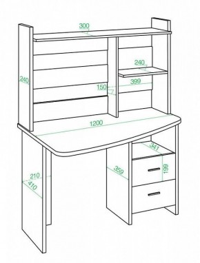 Стол компьютерный Домино Лайт СКЛ-Крл 120+НКЛ-120 в Краснокамске - krasnokamsk.mebel24.online | фото 2