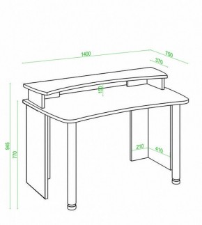 Стол компьютерный Домино Лайт СКЛ-Софт140+НКИЛ140 в Краснокамске - krasnokamsk.mebel24.online | фото 3