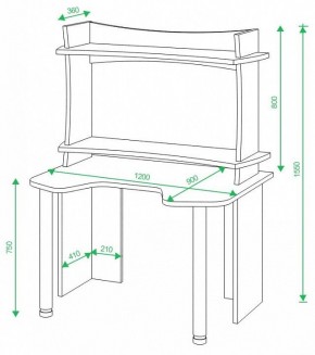 Стол компьютерный Домино lite СКЛ-Игр120 в Краснокамске - krasnokamsk.mebel24.online | фото 2