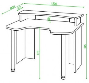 Стол компьютерный Домино Lite СКЛ-Игр120+НКИЛ120 в Краснокамске - krasnokamsk.mebel24.online | фото 2
