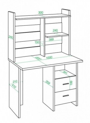 Стол компьютерный Домино Lite СКЛ-Прям100Р+НКЛ-100 в Краснокамске - krasnokamsk.mebel24.online | фото 2