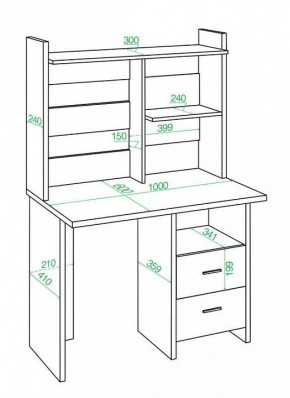 Стол компьютерный Домино Lite СКЛ-Прям100Р+НКЛ-100 в Краснокамске - krasnokamsk.mebel24.online | фото 2