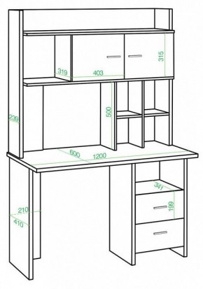 Стол компьютерный Домино lite СКЛ-Прям120+НКЛХ-120 в Краснокамске - krasnokamsk.mebel24.online | фото 2