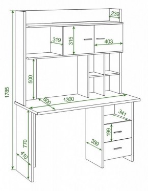 Стол компьютерный Домино Lite СКЛ-Прям130+НКЛХ-130 в Краснокамске - krasnokamsk.mebel24.online | фото 2