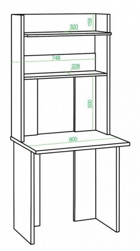 Стол компьютерный Домино Lite СКЛ-Прям80+НКЛХ 80 в Краснокамске - krasnokamsk.mebel24.online | фото 2