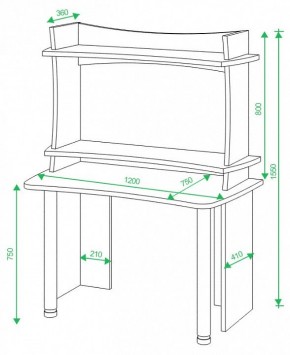 Стол компьютерный Домино Lite СКЛ-Софт120+НКИЛ120 в Краснокамске - krasnokamsk.mebel24.online | фото 3