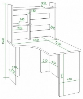 Стол компьютерный Домино Lite СКЛ-Угл120+НКЛ-100 в Краснокамске - krasnokamsk.mebel24.online | фото 2