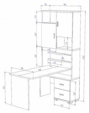 Стол компьютерный Домино СР-720/140 в Краснокамске - krasnokamsk.mebel24.online | фото 2