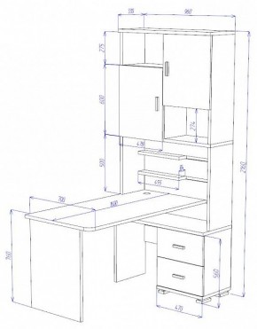 Стол компьютерный Домино СР-720/160 в Краснокамске - krasnokamsk.mebel24.online | фото 2