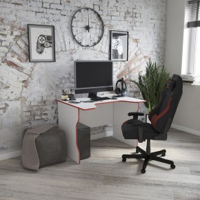 Стол компьютерный ВАРДИГ K2 100x82, белый/красный в Краснокамске - krasnokamsk.mebel24.online | фото 4