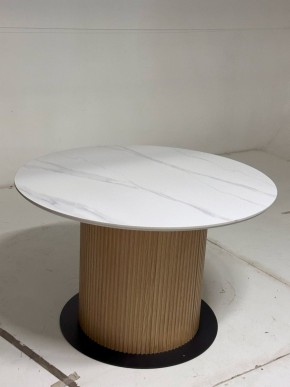 Стол MESA D120 цвет БЕЛЫЙ МРАМОР M326 / Каркас OAK, ®DISAUR в Краснокамске - krasnokamsk.mebel24.online | фото 2