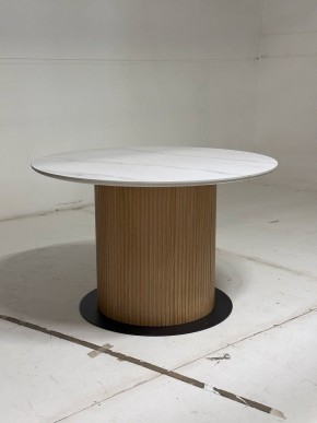 Стол MESA D120 цвет БЕЛЫЙ МРАМОР M326 / Каркас OAK, ®DISAUR в Краснокамске - krasnokamsk.mebel24.online | фото 3