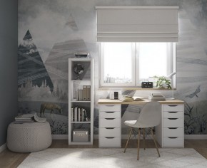 Стол письменный Ингар 2/55 140x75x55, дуб беленый/белый в Краснокамске - krasnokamsk.mebel24.online | фото 4