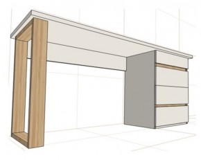 Стол письменный с тумбой 4 ящика (1250) в Краснокамске - krasnokamsk.mebel24.online | фото 2