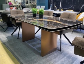 Стол ПУАНТО 200 TITANIUM LAWA NERO, керамика / МЕДЬ каркас М-City в Краснокамске - krasnokamsk.mebel24.online | фото 2
