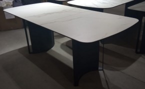 Стол RASMUS 160 TL-45 Белый мрамор, испанская керамика / черный каркас, ®DISAUR в Краснокамске - krasnokamsk.mebel24.online | фото 2