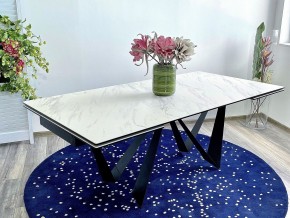Стол RIETI 200 KL-99 Белый мрамор матовый, итальянская керамика / черный каркас, ®DISAUR в Краснокамске - krasnokamsk.mebel24.online | фото 2