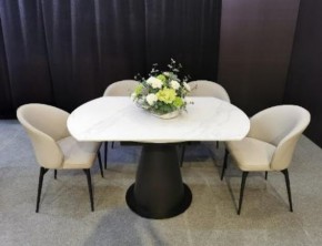 Стол TERAMO 135 GLOSS GRAND JADE SOLID CERAMIC, керамика, поворотн.механизм / Черный каркас, ®DISAUR в Краснокамске - krasnokamsk.mebel24.online | фото 3