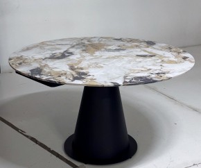 Стол TERAMO 135 GLOSS GRAND JADE SOLID CERAMIC, керамика, поворотн.механизм / Черный каркас, ®DISAUR в Краснокамске - krasnokamsk.mebel24.online | фото 5