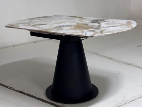 Стол TERAMO 135 GLOSS GRAND JADE SOLID CERAMIC, керамика, поворотн.механизм / Черный каркас, ®DISAUR в Краснокамске - krasnokamsk.mebel24.online | фото 9